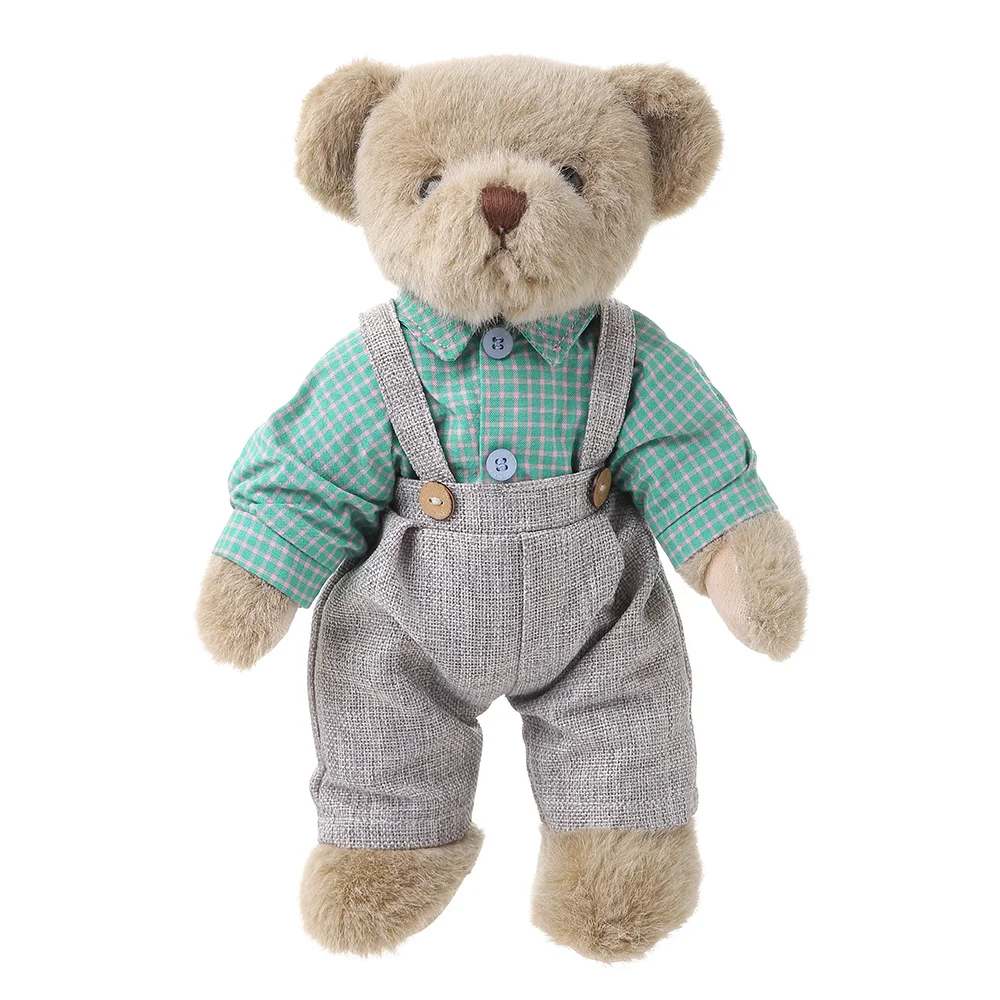 2021 Realistic farbic luxury plush toys teddy bear couple stuffed animals with clothes
