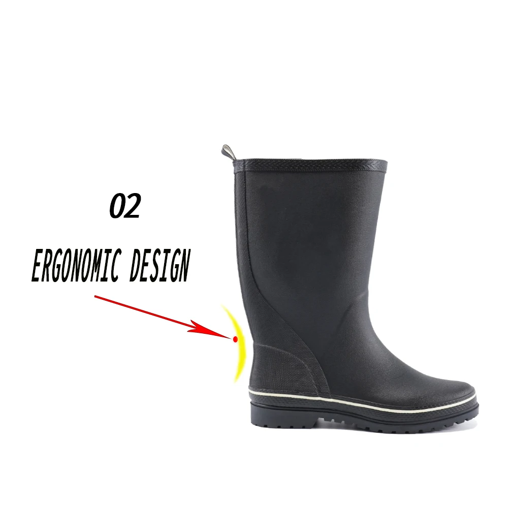 Manufacturer Customized Traditional Matte Multi-layer Male Rain Boots Black For Men chukka boots sendal man High Quality 50