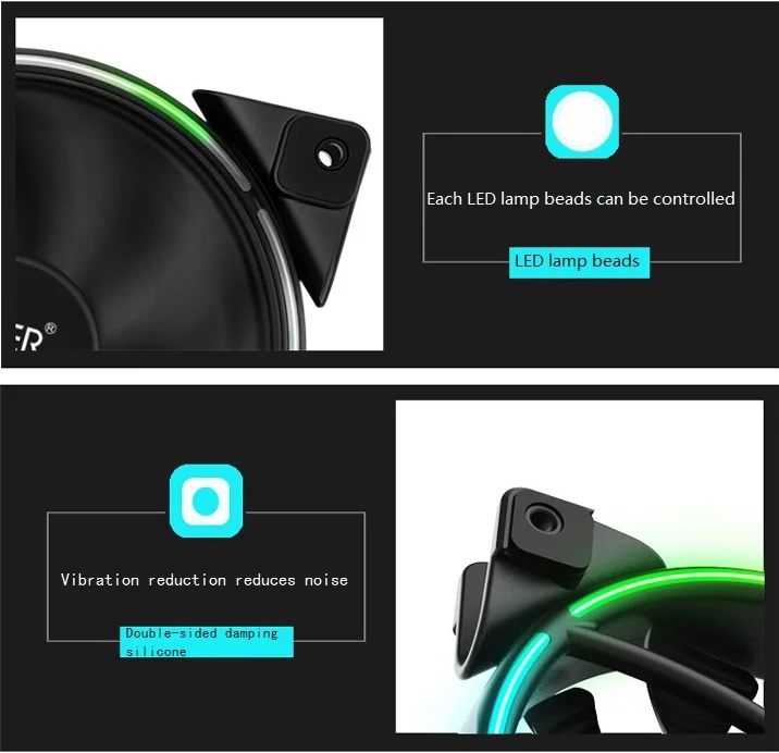 PCCOOLER rgb вентилятор 120 мм с контроллер вентилятора 5v 3pin Поддержка процессоров intel и AMD для игр