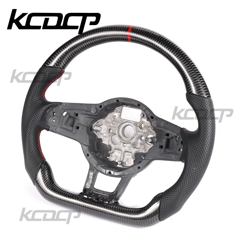 For Volkswagen Golf 7.5 GTI MK7 VW Polo GTS GTD GTE Scirocco R Passat CC R-Line LED Carbon Fiber Complete Steering Wheel