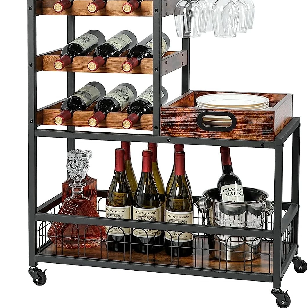 wine rack wood wine display rack 2-tier 12-bottle storage shelf
