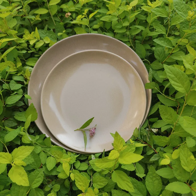 Hot selling product biodegradable and eco friendly rice husk dinnerware set dining plate