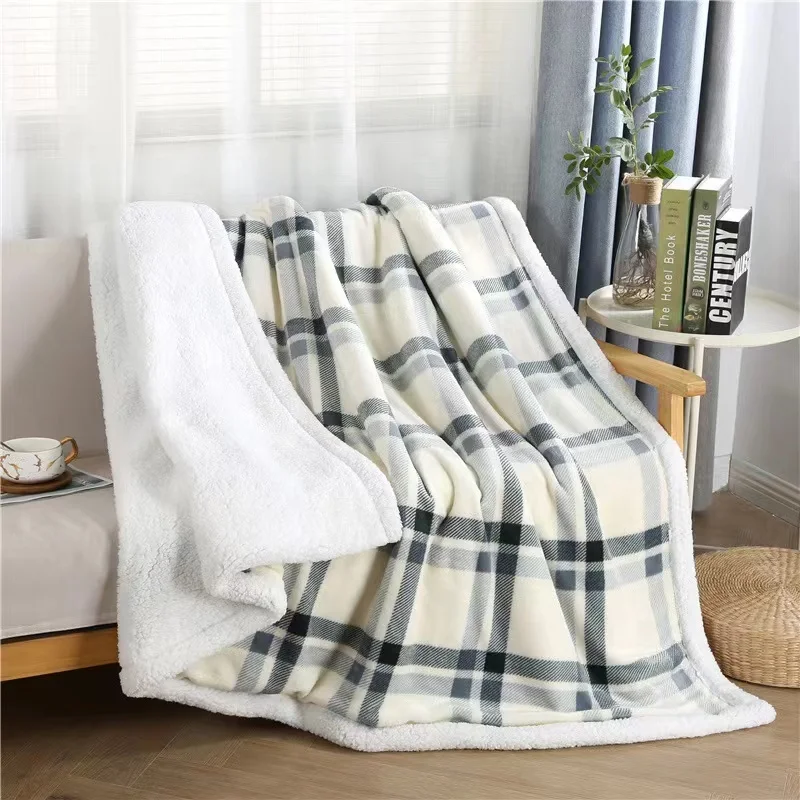 Jize and Coral Sherpa Fleece Blanket Print Custom 3D Square Christmas Gifts Soft Warm Flannel Custom Packing 100% Polyester