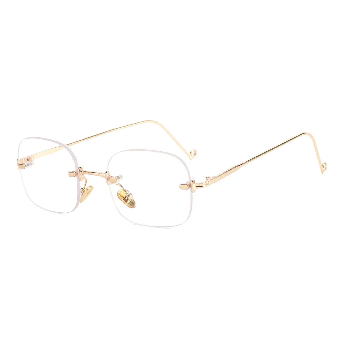 Blue Light Filter Computer Glasses Metal Temple Women Rimless Anti Blue Light Blocking Glasses for Computer Use