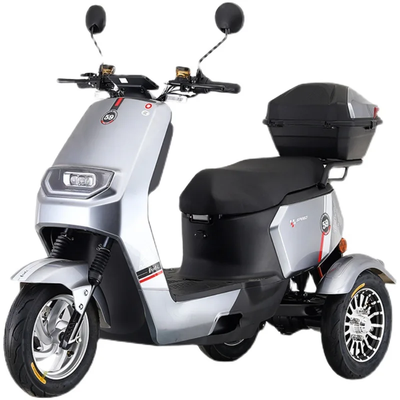 60V 600W 10 inch electric chopper motorcycle trike fat tire electric motorcycle Tricycle adult motorcycle bike