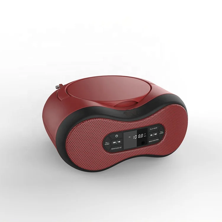 FANSBE Desktop FM Radio LCD Display 5.0 Bluetooth Boombox Portable CD Player With Handle