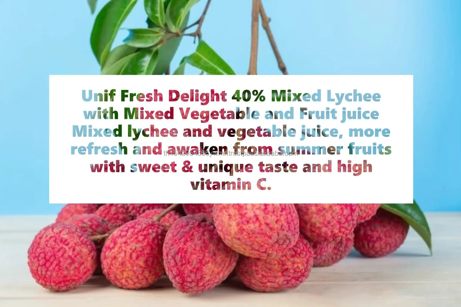 Unif 40% Mixed Vegetable and Fruit Juice with Lychee (180ml) Delicious Healthy Soft Drinks Thailand Top Brand Best Seller
