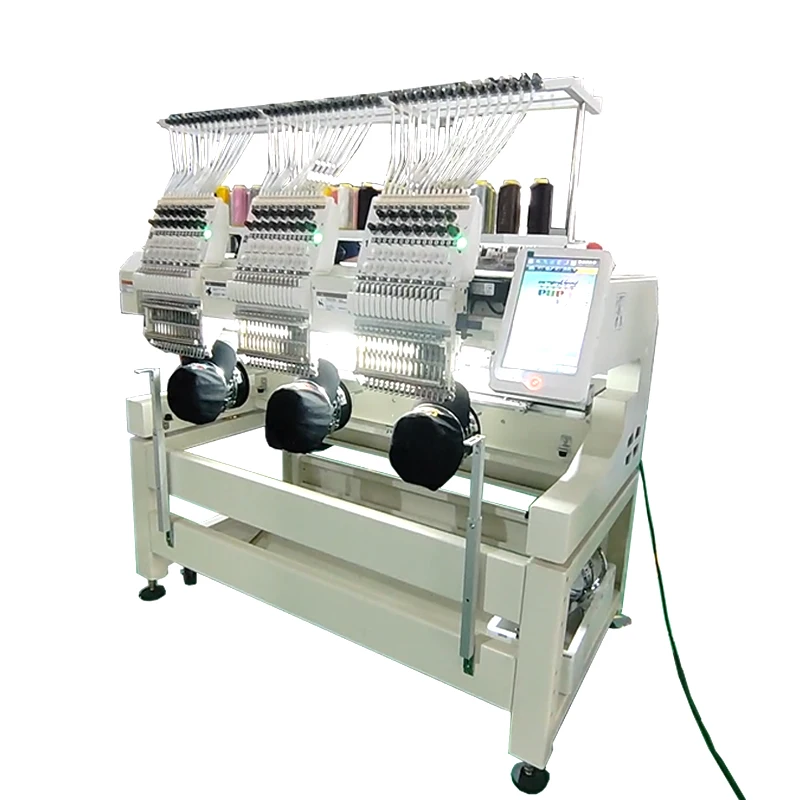 Thick frame high quality cap flat logo embroidery equipment dahao computer computerized 3 heads embroidery machine