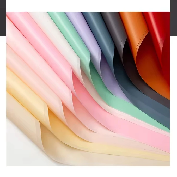 Factory cheap promotion price plain color waterproof wrapping paper for flower waterproof flower plastic wrapping paper
