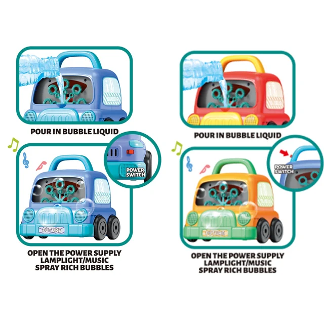 Mini bubble car toy electric kids bubble machine with light music outdoor game activities toys