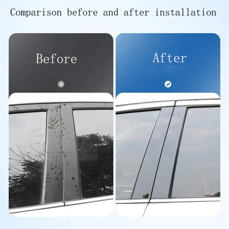 Car Window Center Pillar Sticker Molding Trim Cover For BMW 2005-2012 3 Series E90