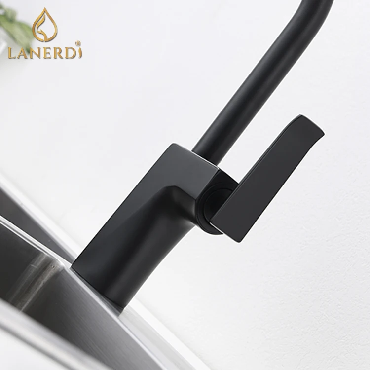 modern german style 7 number matt black kitchen water sink faucet mixer tap taps