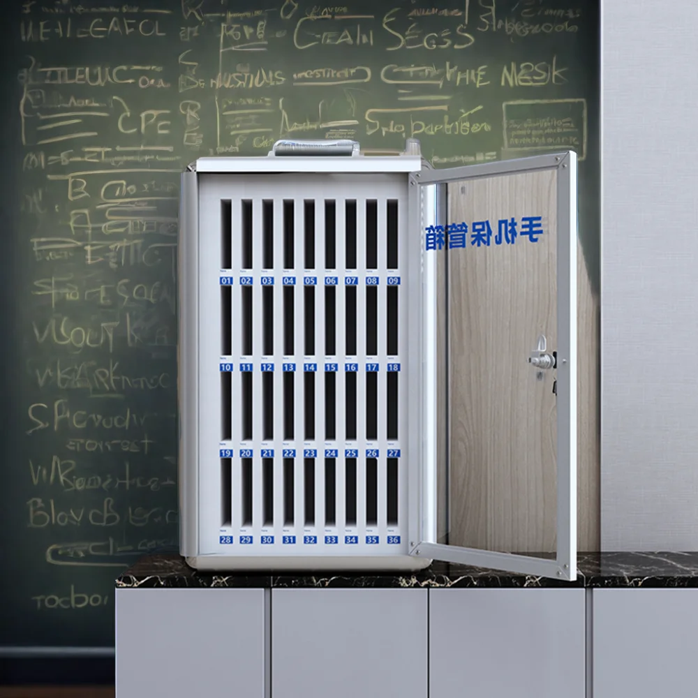 Customized Aluminum Alloy Cell Phone Storage Cabinet Locker Wall Mountable and Portable 36 Slots For School Safe Deposit Boxes