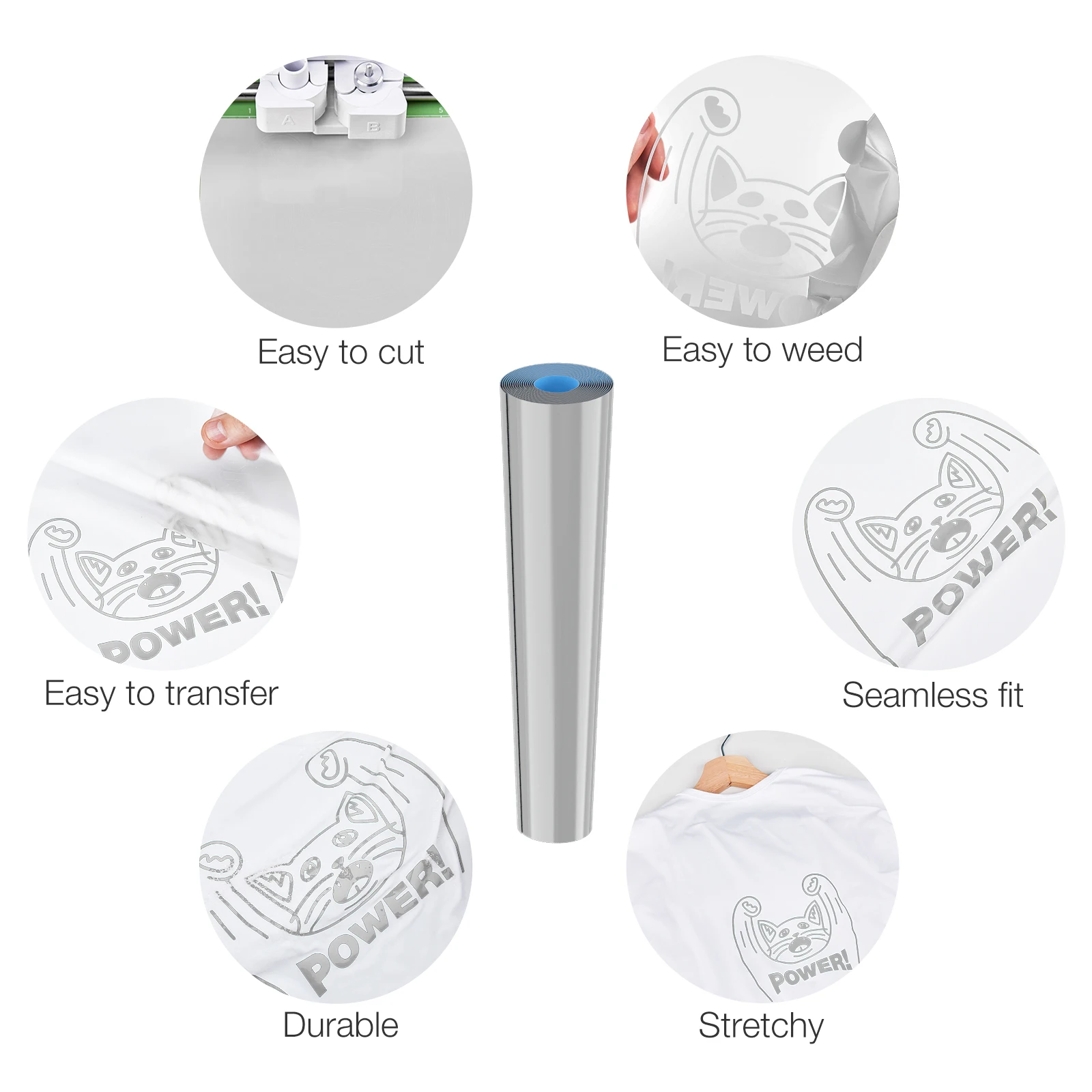 Nicapa Grey Printable Vinyl Heat Transfer Film HTV Sheets for t/shirt printing