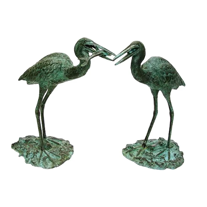 Bronze Metal Crane in Garden Sculpture Bronze Bird Statue