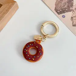 New Cartoon Donuts Case for AirTag Key Ring Silicone Soft Universal Finger Strap Charm Lanyard for AirTag mobile phone pendant