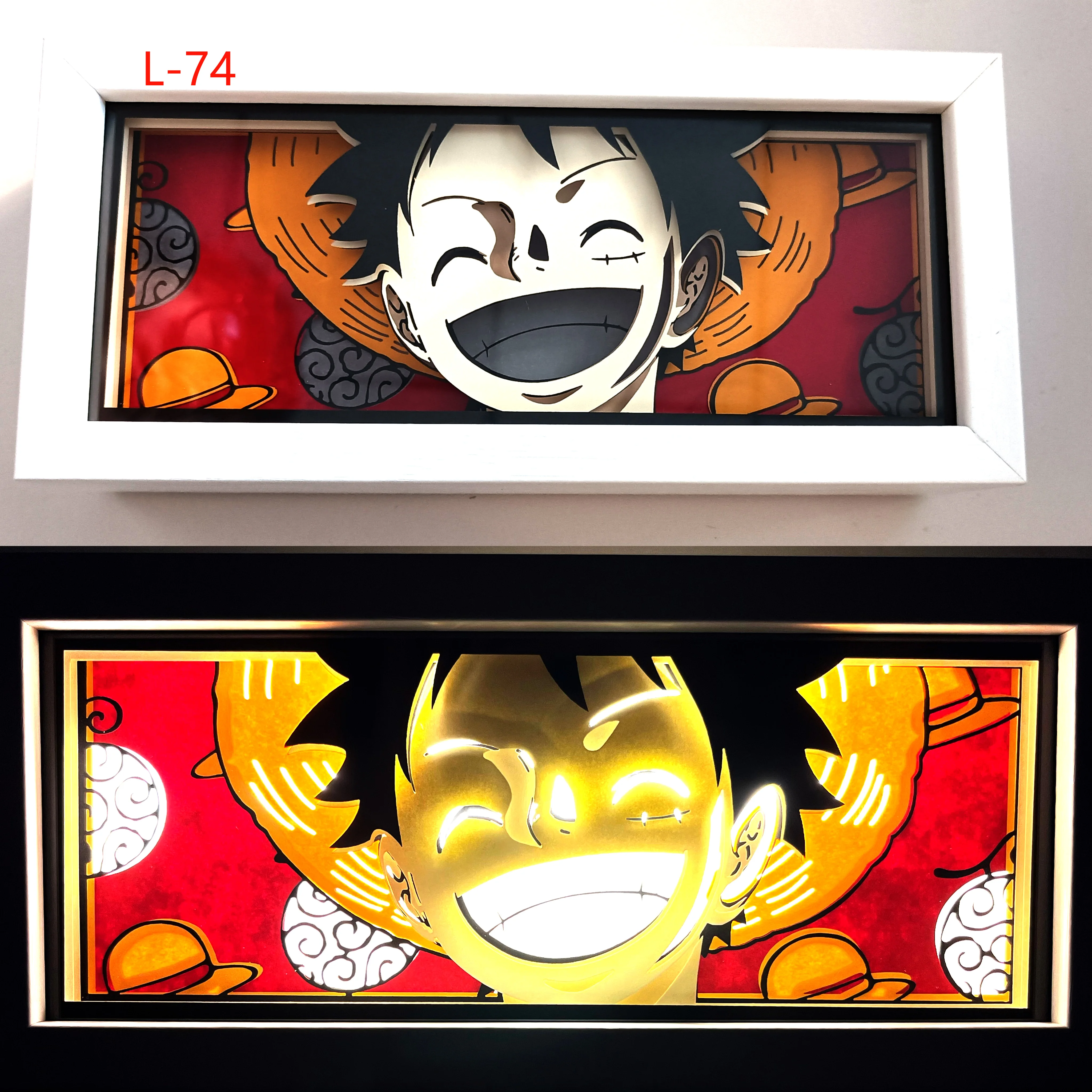 Anime Light Box for Decor and Gift Paper Cut Shadow Framed Creative Diy 3D Papercraft Night Lighting Movie Character