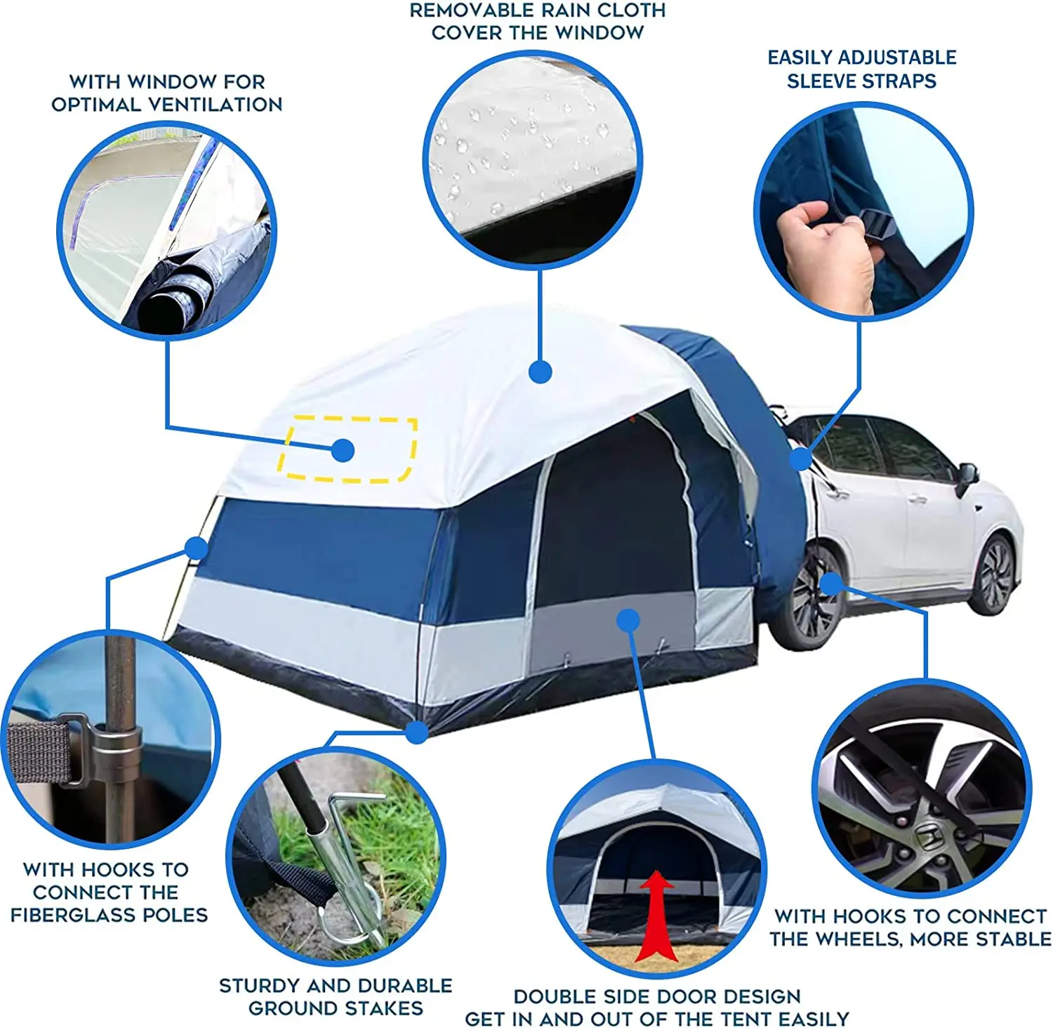 Car Rear Double Tent Car Side Self-driving Car Multi-function High Quality Awning Side Pergola Camping Tent for Outdoor
