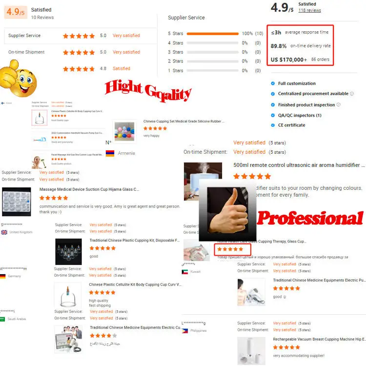 24 чашки Медицинский Вакуумный профессиональный поставщик банки для крови Hijama вакуумные терапевтические с присосками