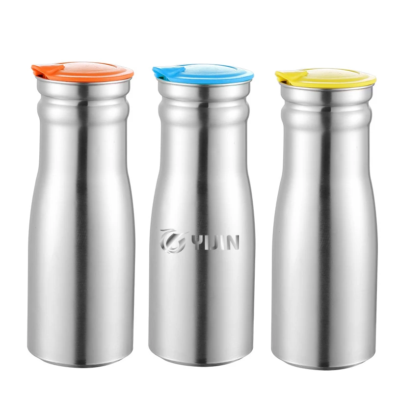 Portable 1L cooling kettle drinking pitcher stainless steel water bottle with PP lid