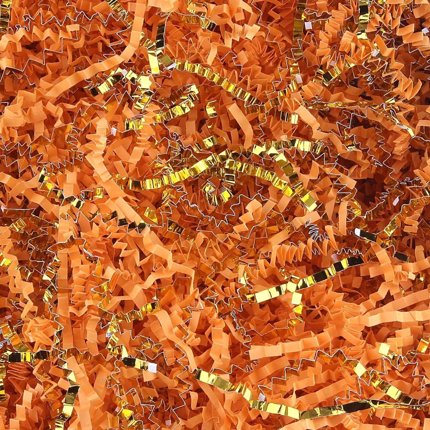 customize Crinkle Paper Crinckle Cut Shredded Paper Filler Shiny Gold And Black Raffia Paper Shreds Colorful  Gift Box Filling