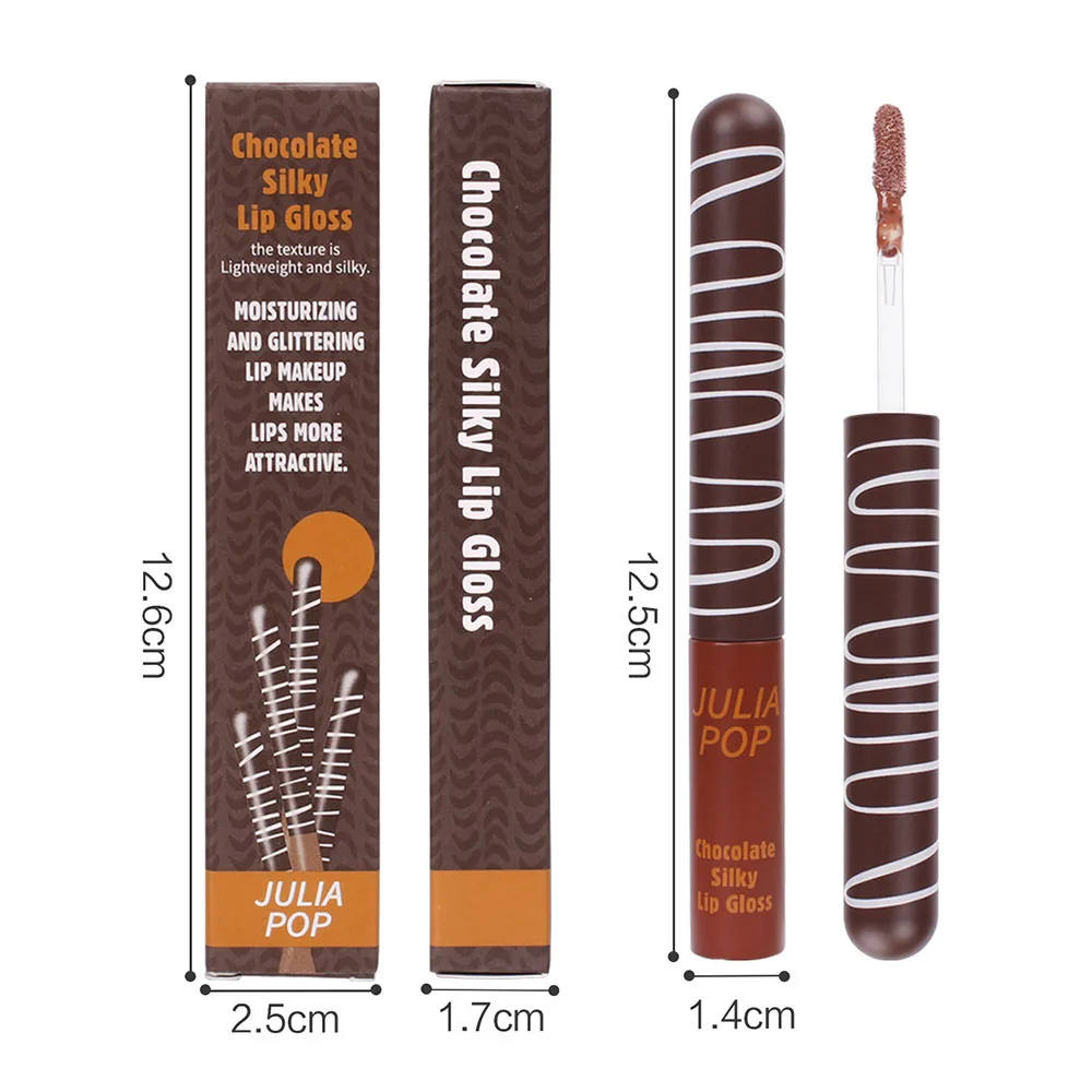 Unique Design Chocolate Shaped Liquid Lipstick Moisturizing Silky Lip Gloss