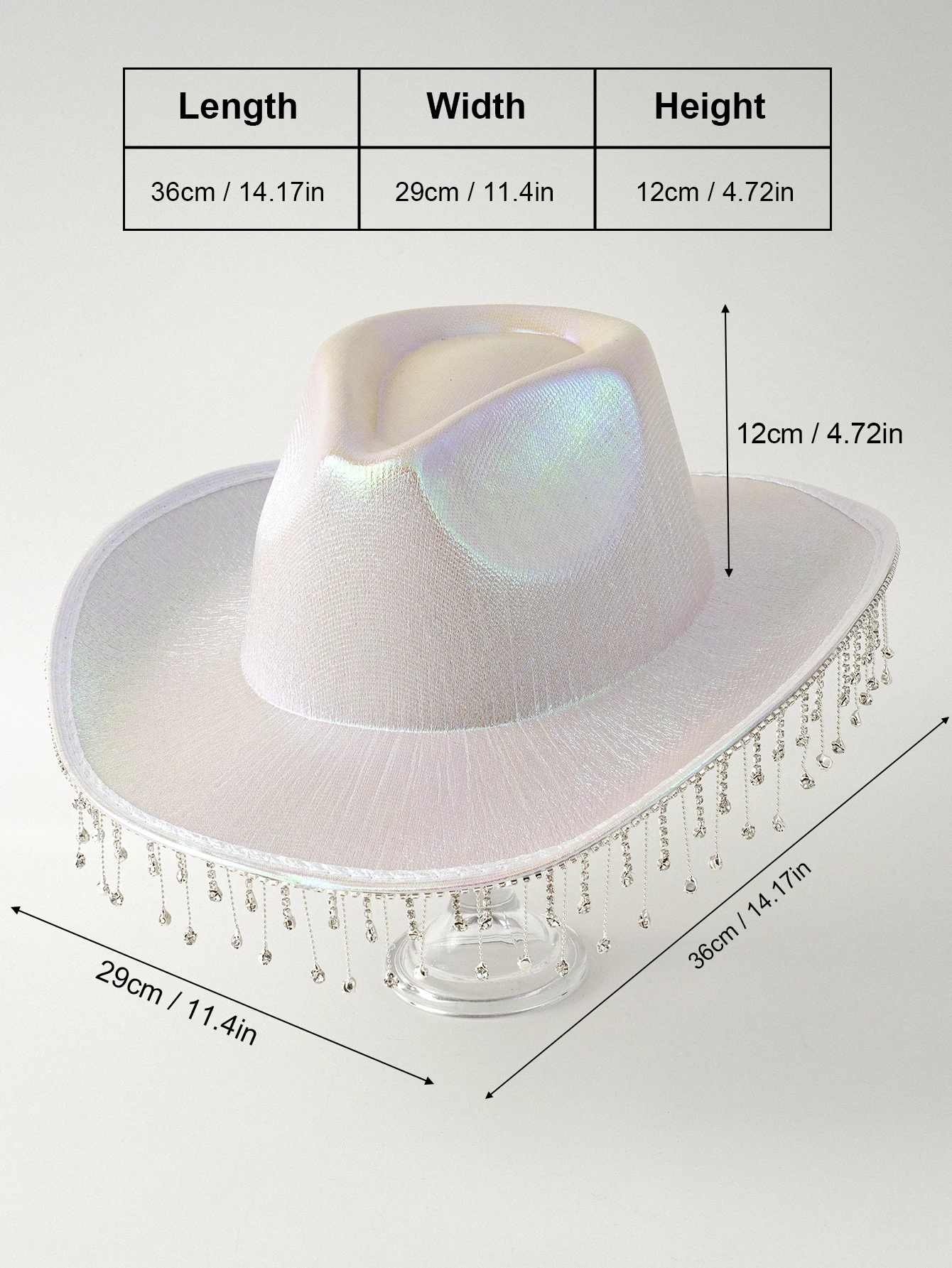 Women Sparkly Metal Rivet Bling Western Cowboy Hat Bachelorette Party Hen Party  Cowgirl Hat Fedora Hats Bridal Shower