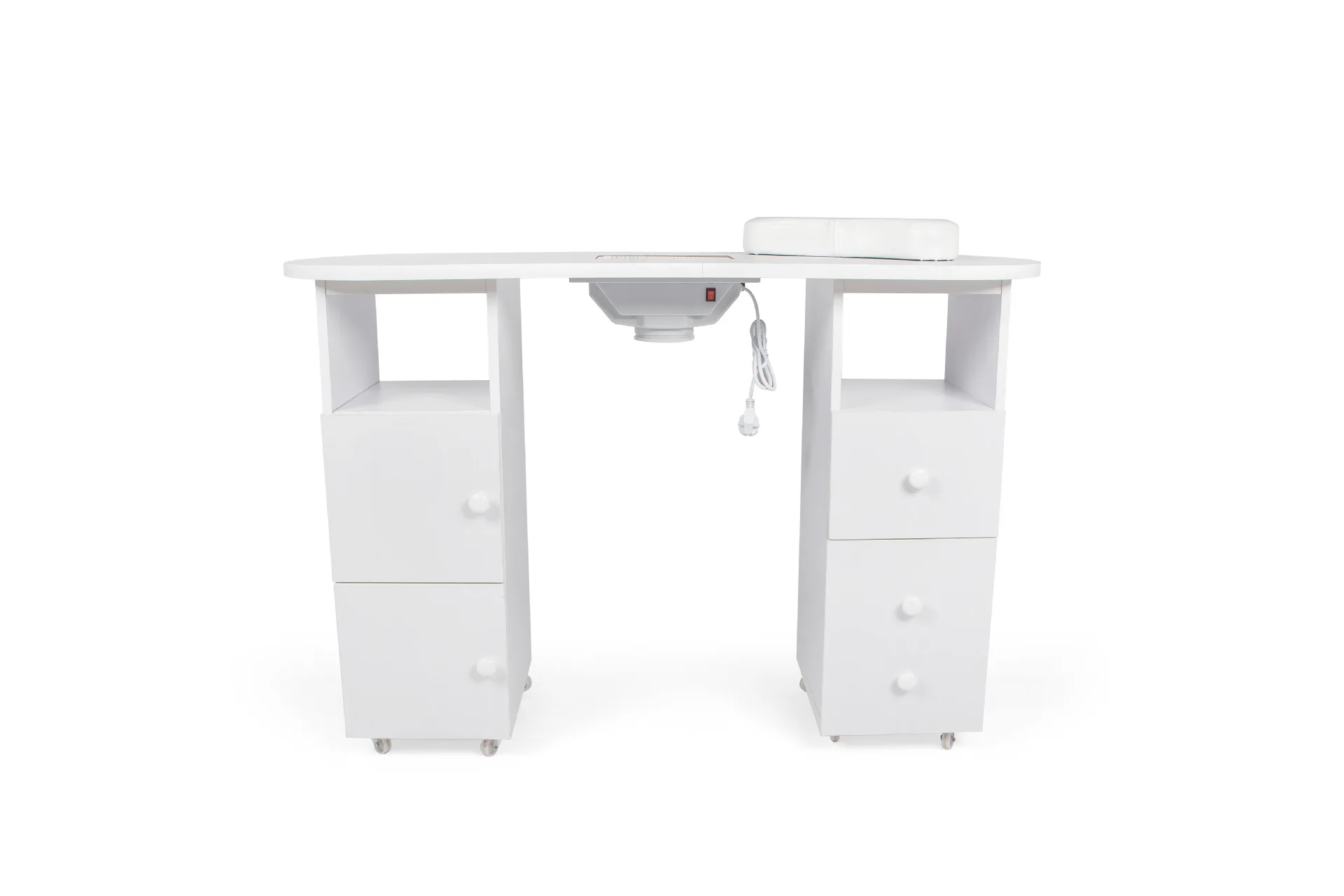 Practical Beauty Nail Dust Collector Manicure Table Professional White Salon Equipment Double Drawer Manicure Table