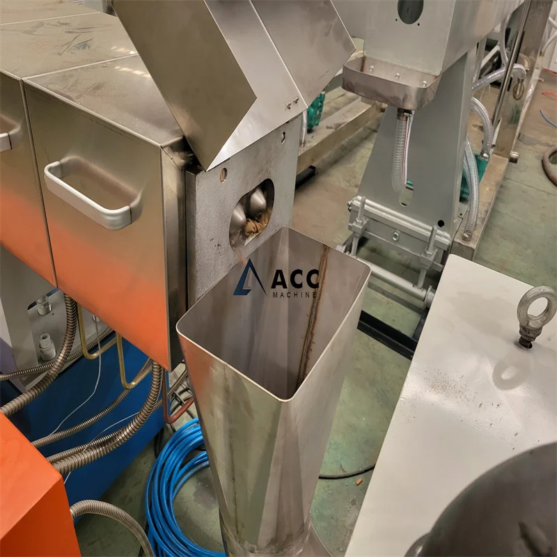 150kg-300kg output WPC compound granules Parallel double screw extrusion die head pelletizing machine line