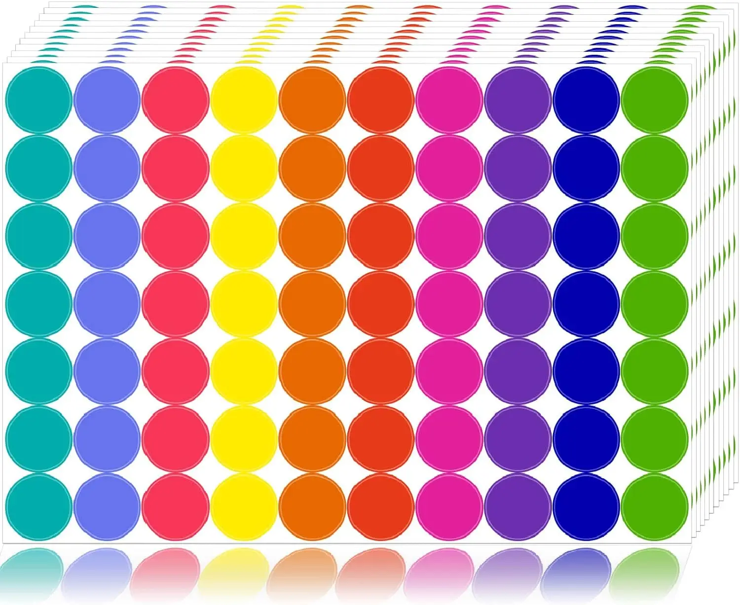Custom Blank Colored Dot Stickers Handwritten Round Color Coding Labels Circle Decoration Dot Label Packaging Paper Sticker
