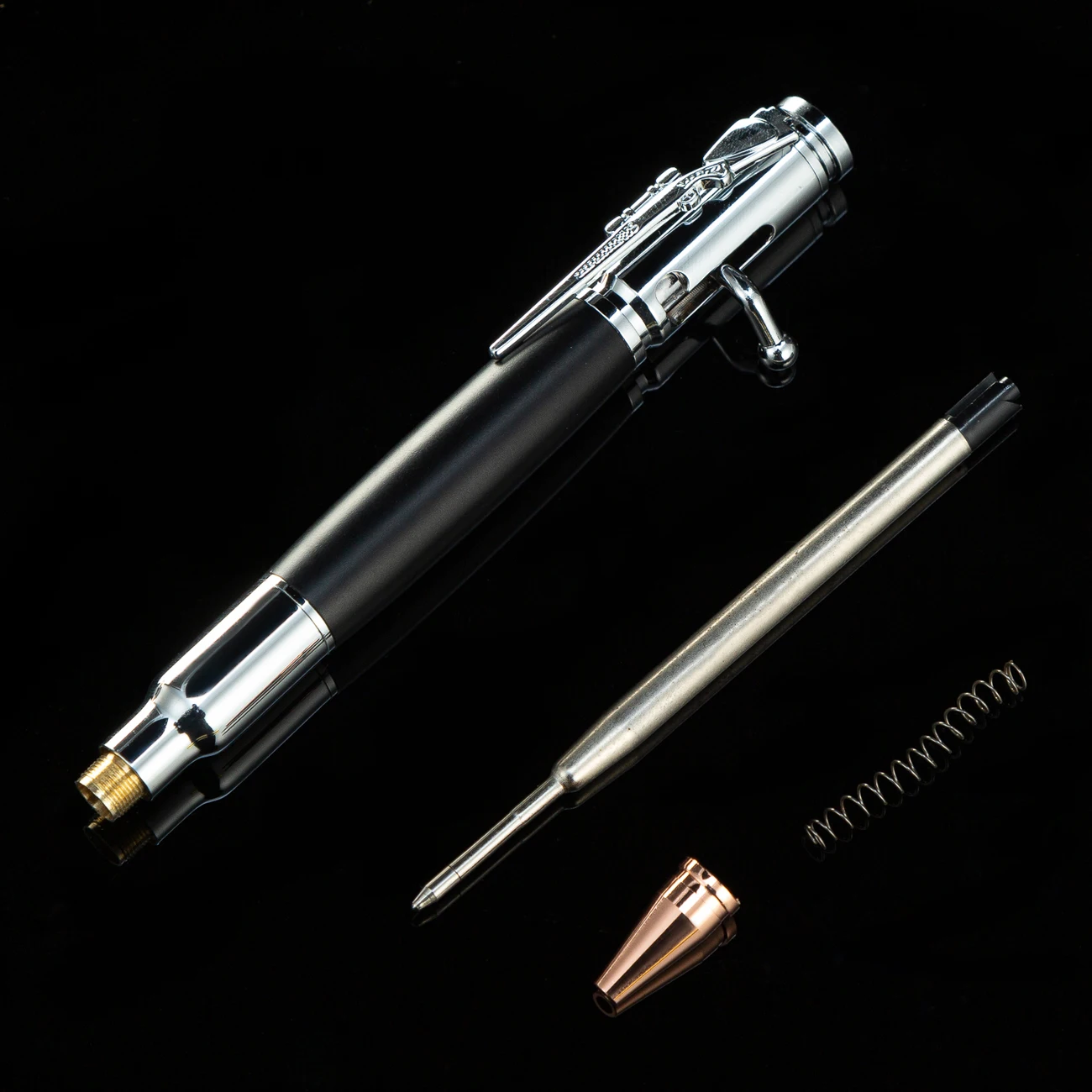 Wholesale creative metal pen press machine gun pen business multi-color ballpoint pen with custom logo