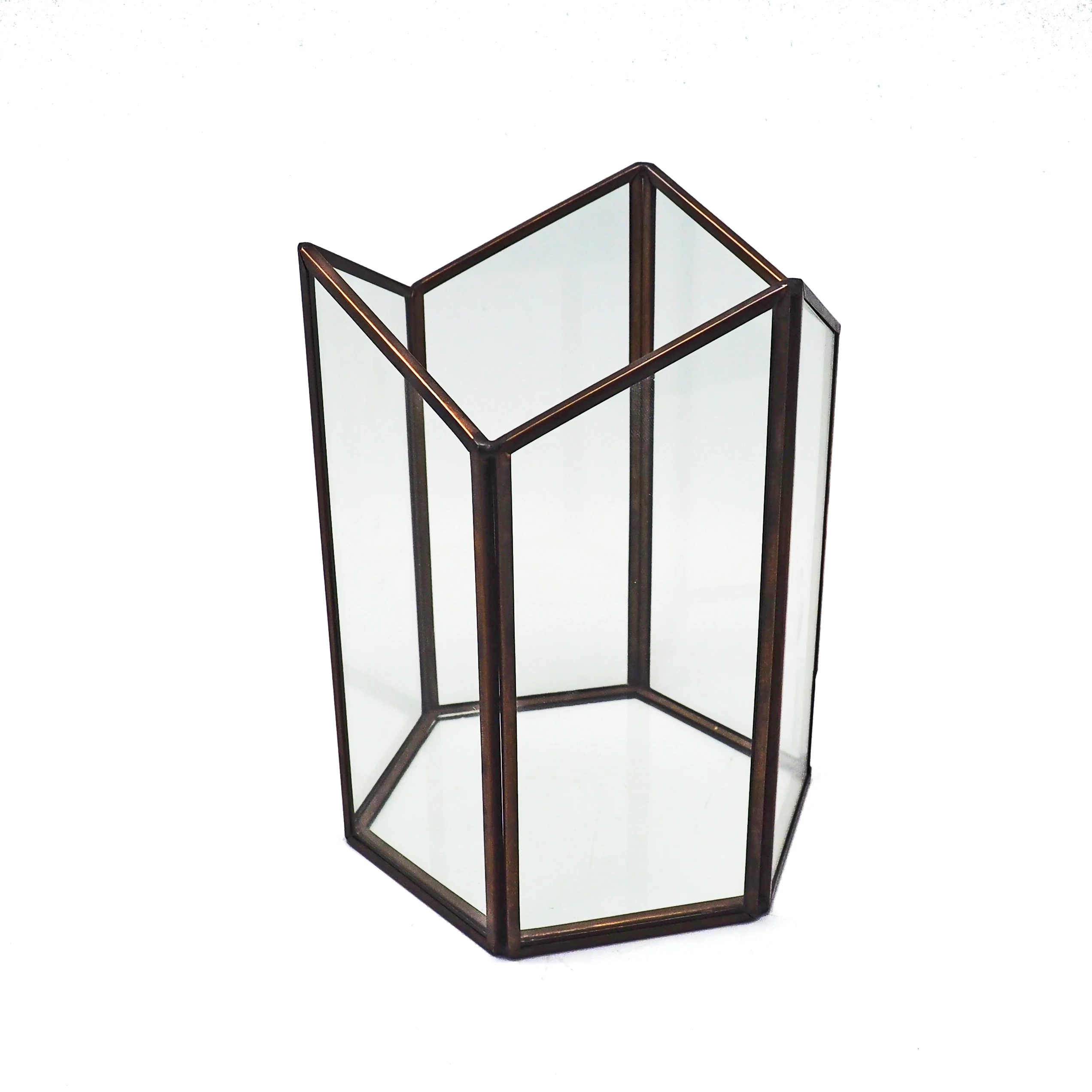 Черный декоративный геометрический Террариум стеклянный подсвечник свадебный фонарь