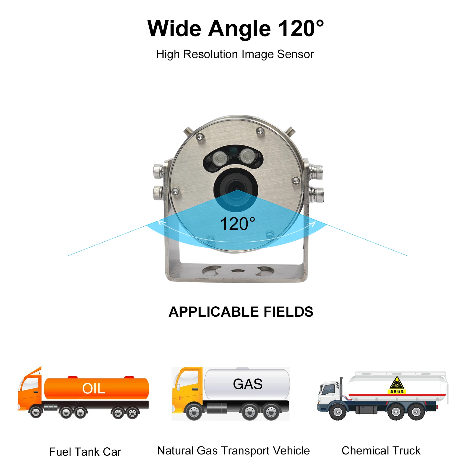 AHD IP69k Metal Vehicle Car Explosion Proof Camera Heavy Duty Reversing Safety Backup Camera  for Truck Oil Tanker