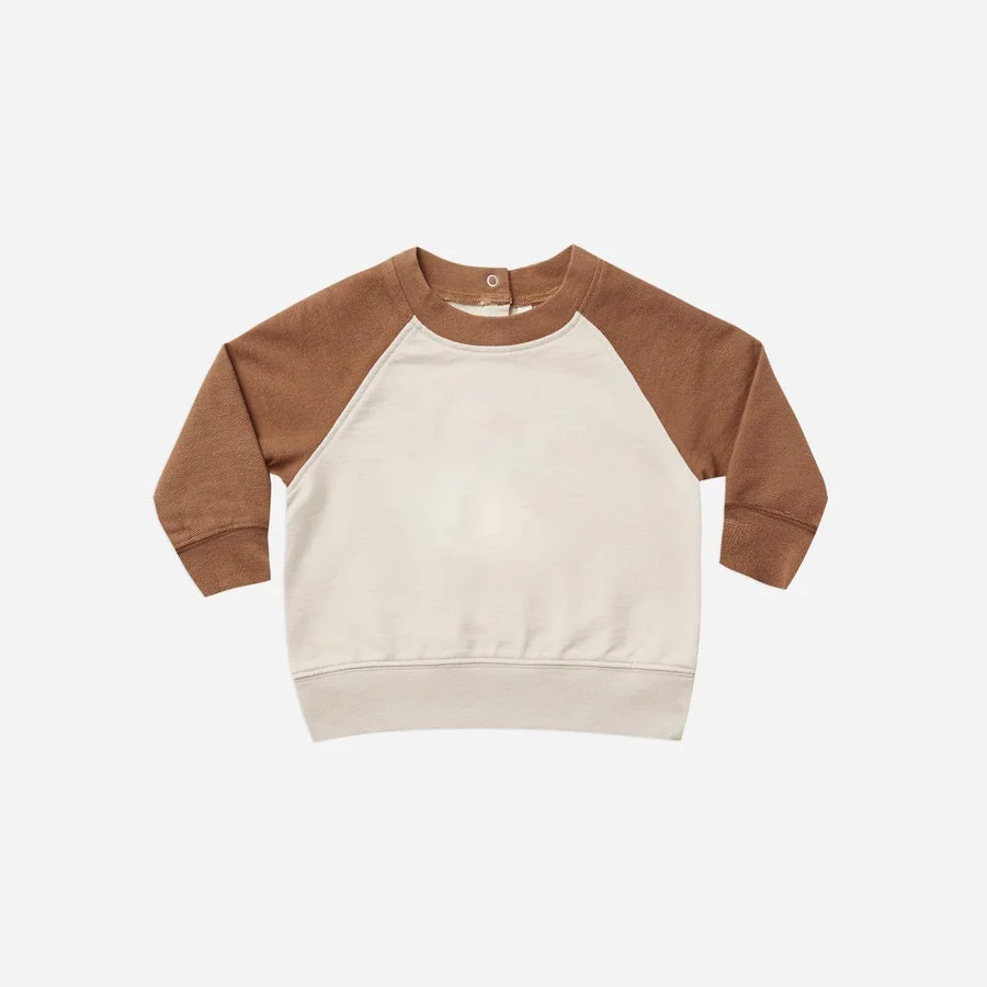 Children Kids Cotton Set Raglan Crew Neck Sweatshirt Color Block Jogger Striped Pants Two Piece Set Slim Fit Track Suit Boy