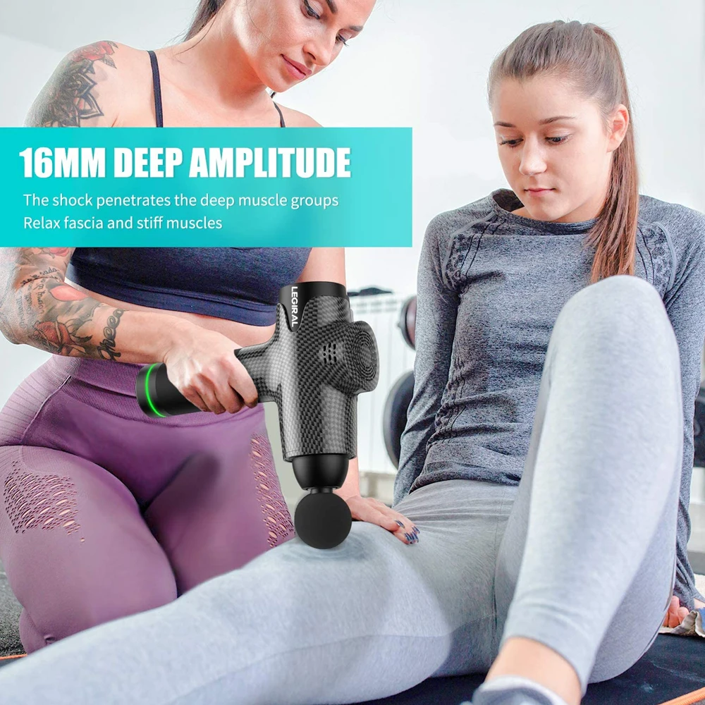 
2021 Amazon Top Professional Handle Deep Pulse Deep Tissue Massage Gun LCD 20 Speed Personal Percussion Gym Muscle Massage Gun 