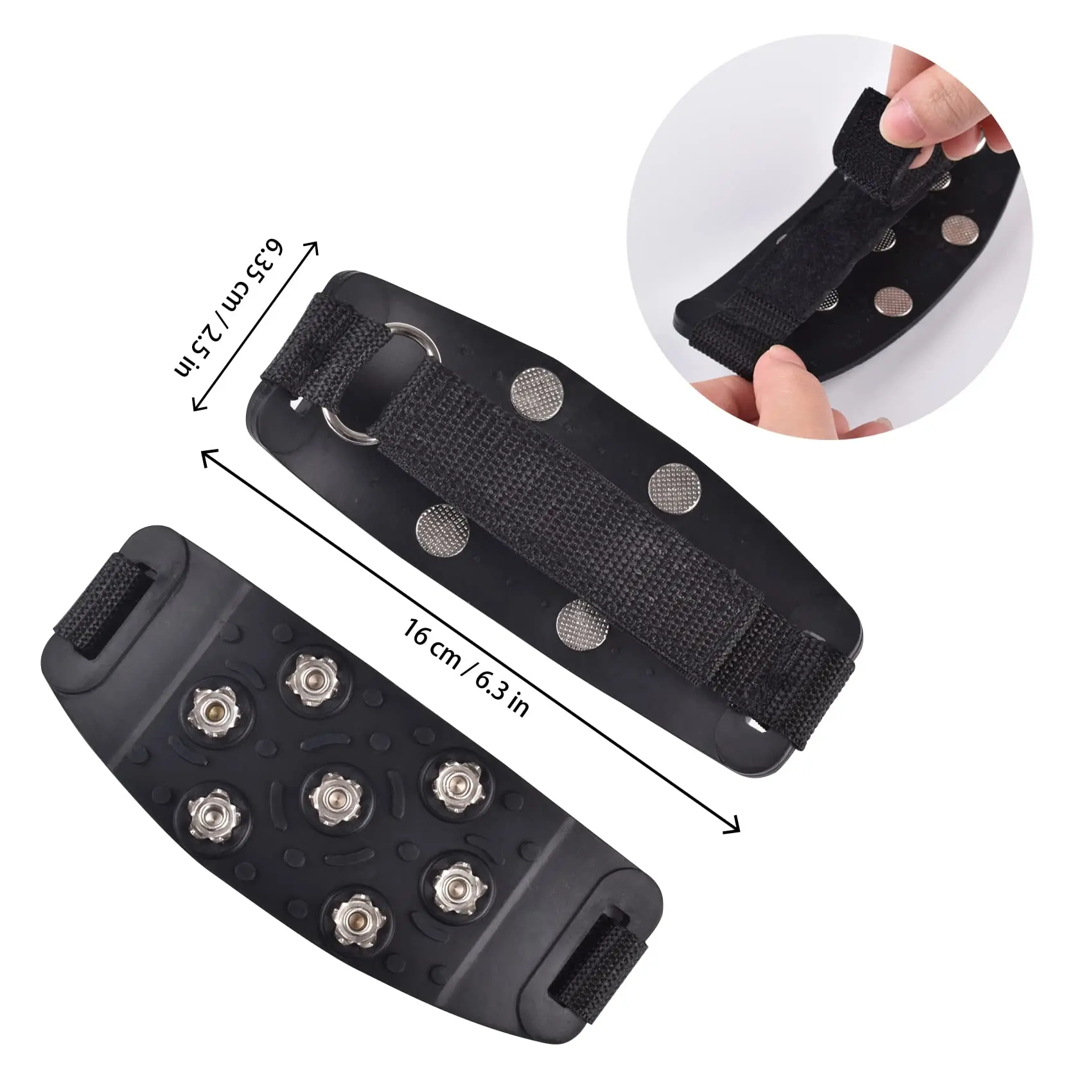 Crampon Traction Cleats Anti-Skid Traction Grips Crampons Spikes 7 Point Cleats for Footwear for Walking, Jogging, Hiking, Mount