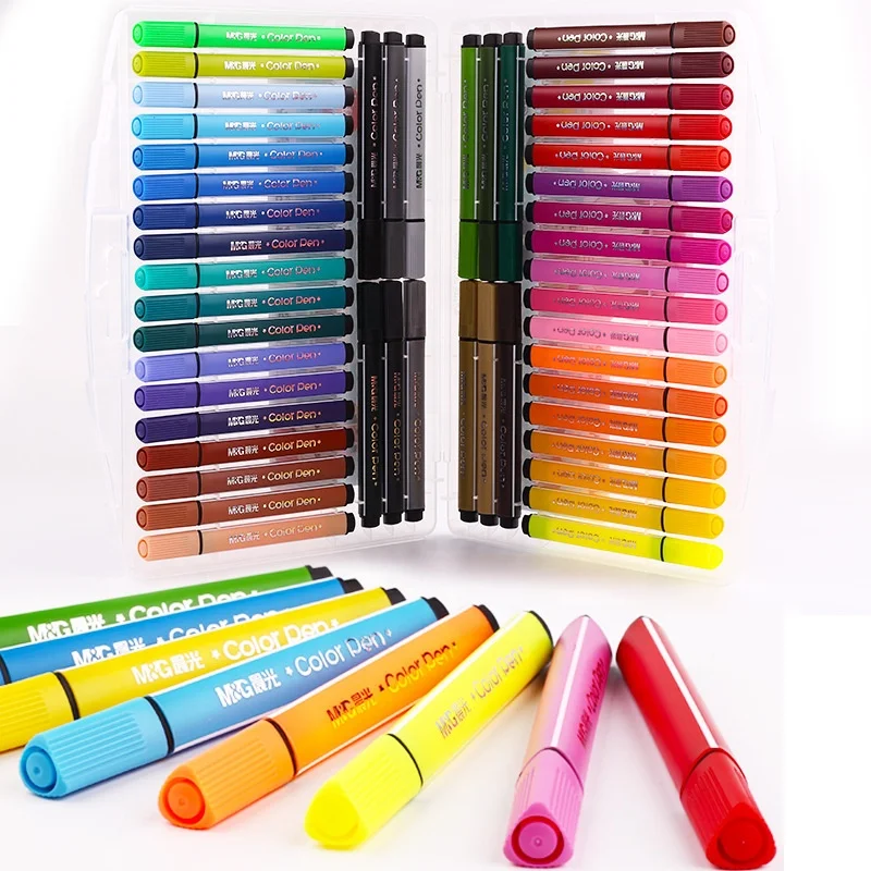 Triangular Watercolor Pen for Children Students Drawing Pen for Primary School Washable Pen Graffiti Marker Case