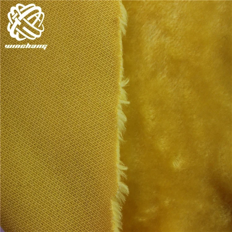 China Manufacturer Wholesale Faux Fur Yellow 10mm 100%  Polyester Boa Plush Faux Fur Lining Fabric