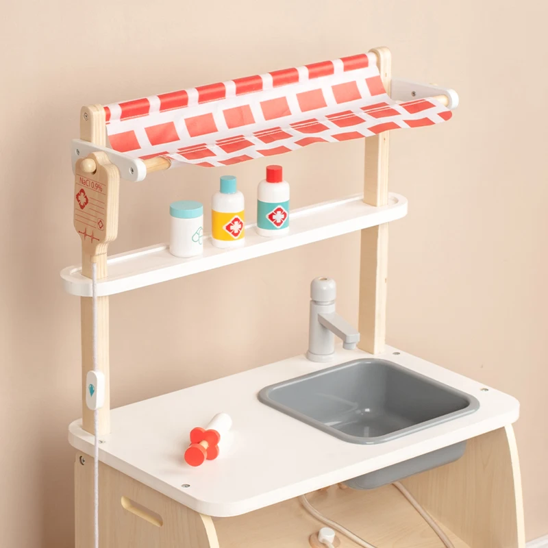 Educational Medical Equipment Wooden Toys Doctor Kit  Pretend Play for Children Kids Doctor Set Toy Pretend Play Wooden Toys