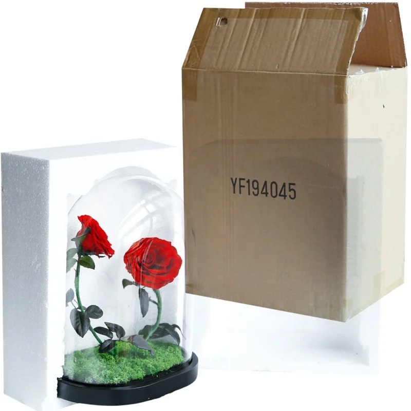 2020 Feiliya factory wholesale immortal eternal flower roses preserved glass dome