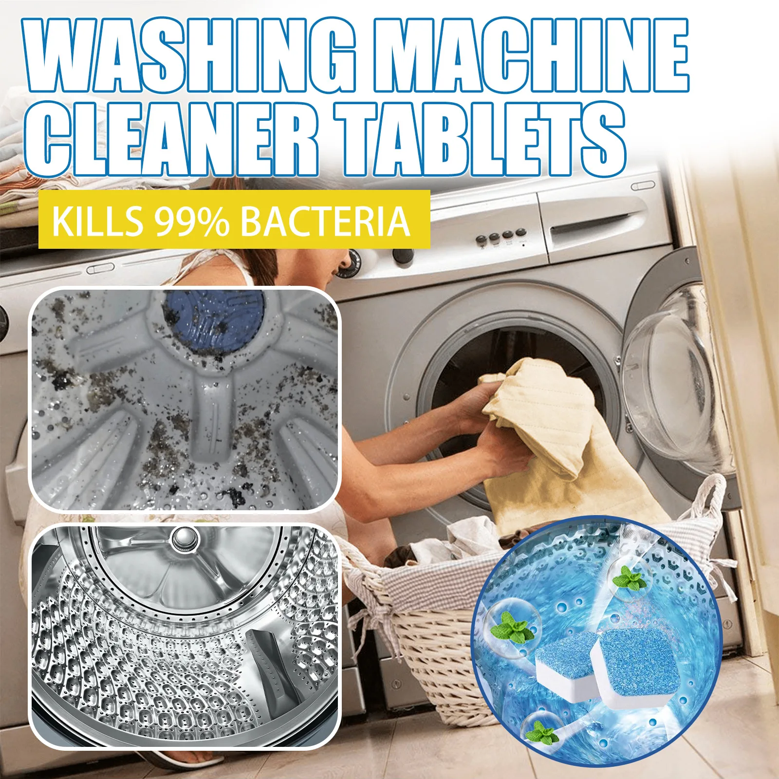 Jaysuing Wholesale Laundry Trough Drum Water Tank Dirt Cleaning and Odor Cleaning Tablets Washing Machine Deep Cleaning Tablets