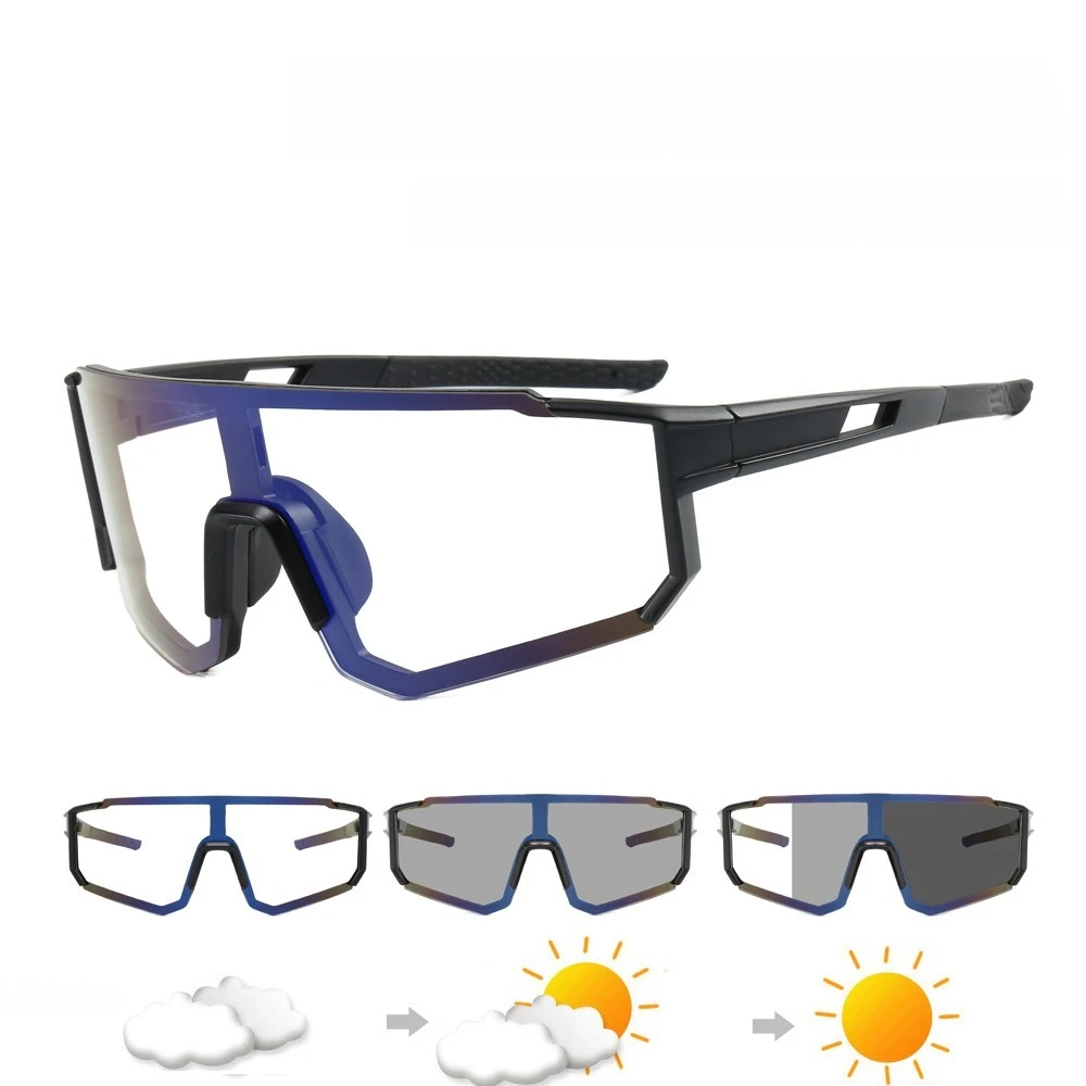 New Discoloration Sports Glasses Photochromic Cycling Fishing Men Women Sunglasses Bicycle Eyewear Lenses