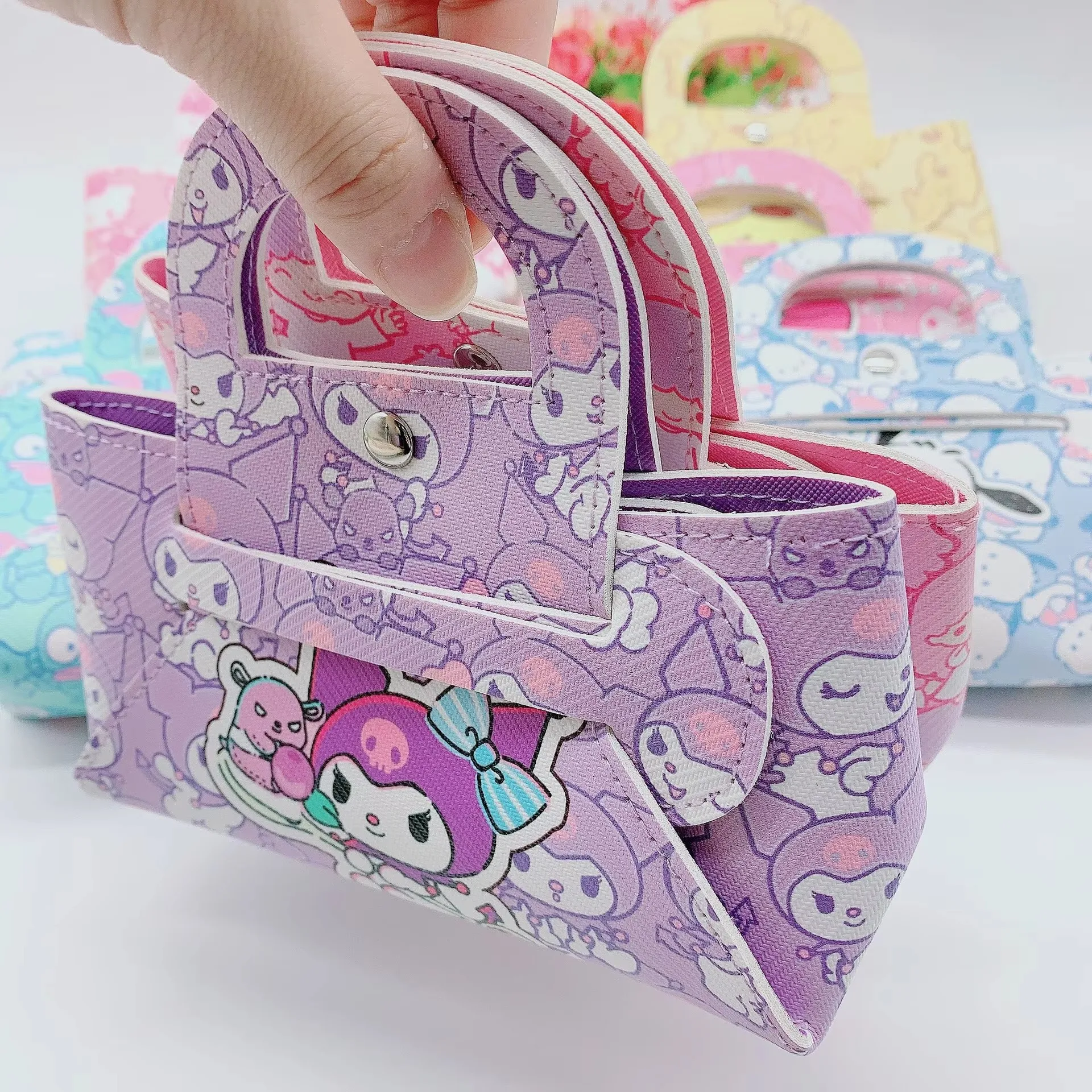 JM  Mini Zero Wallet Cute Melody Handheld PU Coin Earphone Storage Bag Cinnamoroll Handbag