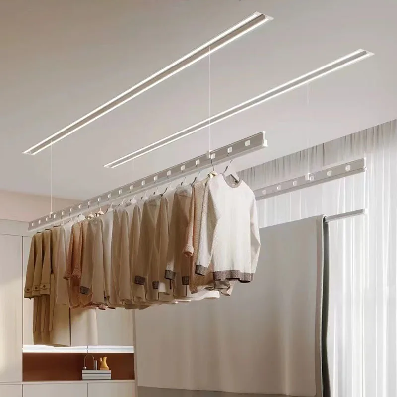 Balcony Ceiling electric clothes drying rack aluminium  automatic  lifting intelligent electric drying rack