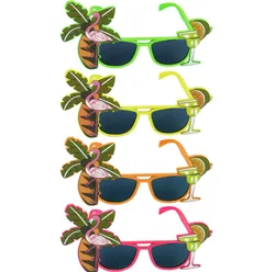 Hawaiian Flamingo Glasses Sunglasses Neon Tropical Beach BBQ Fancy Dress Party Sunglasses