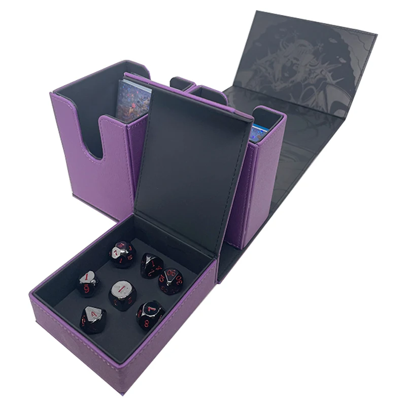 Collecting PU Leather deck box Advertising Poker Storage Box For Board Game Playing Card