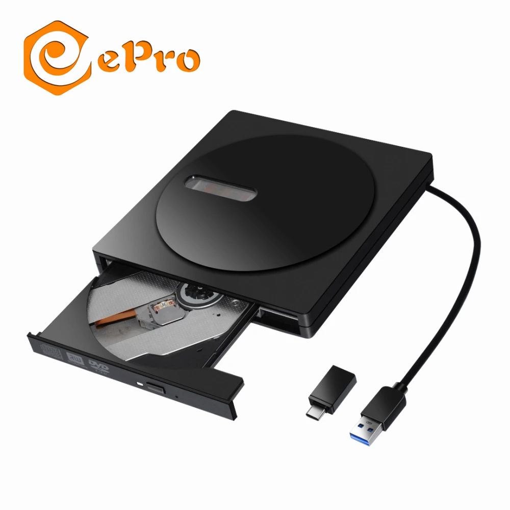Внешний DVD-привод EDD032, USB 3,0, оптический Тип C, Φ, записывающее устройство, свободный привод, проигрыватель для Macbook, ноутбука, ПК, Win компьютера
