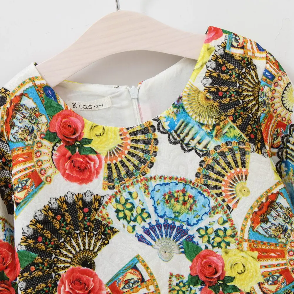 
Child floral long sleeve beautiful girl dresses 