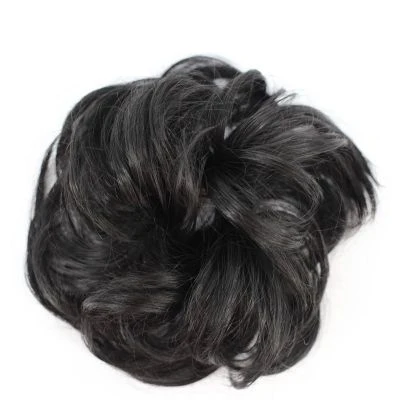 Artificial Flower Chignon Hair Bun Pieces Updos Wavy Curly Messy Wedding