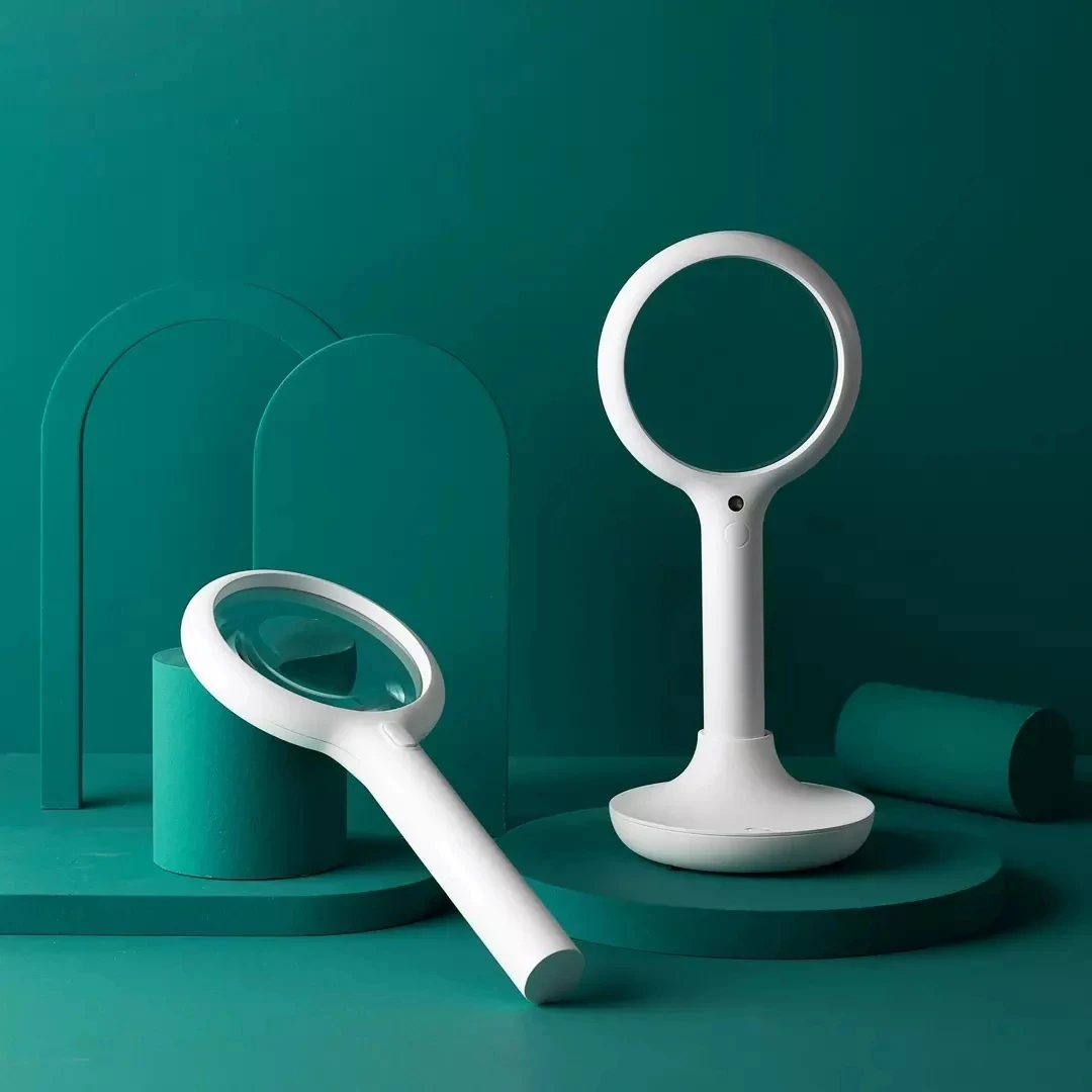 Xiaoda 3X Smart Gravity Sensor Handheld Magnifier Optical Glass Lens Loupe With 45 LED Lights Auto Adjust Brightness